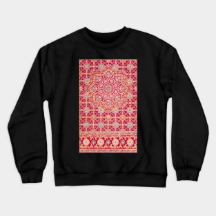 Indian embroidery on crimson silk Crewneck Sweatshirt